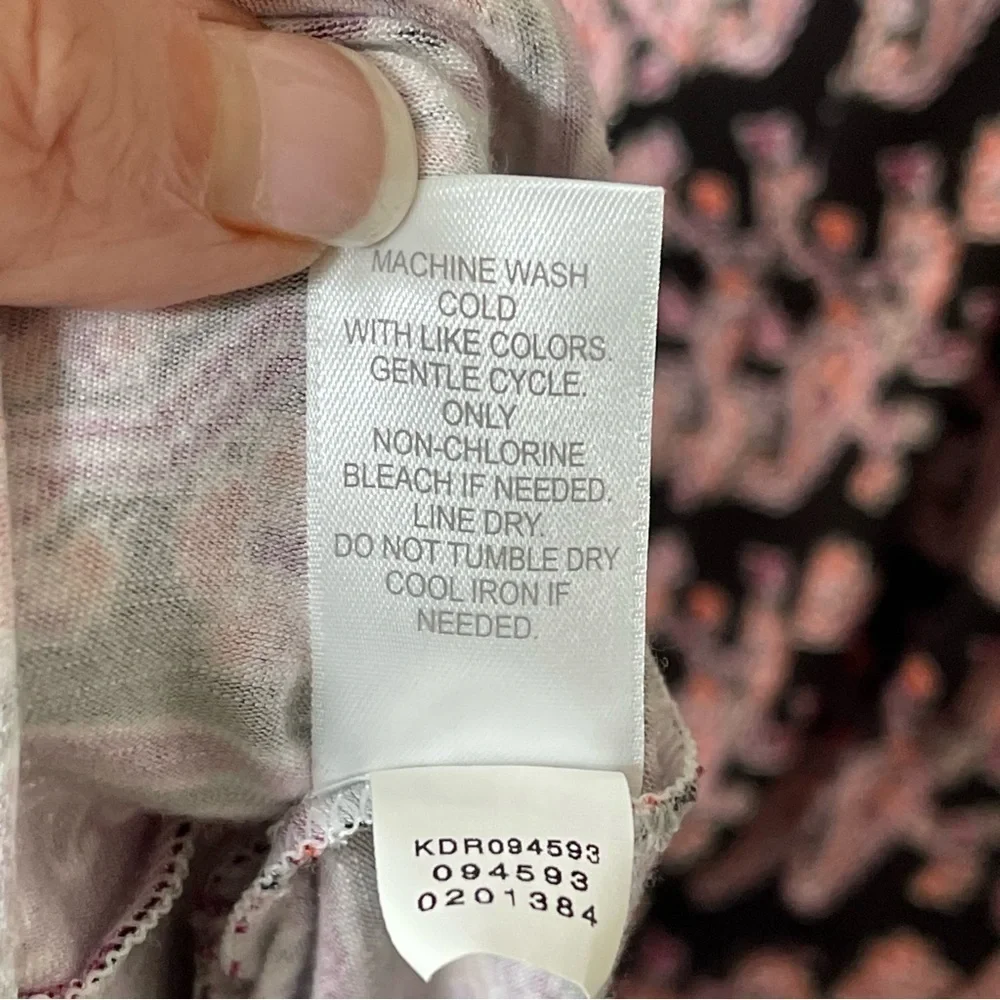 J. Jill Paisley Maxi Dress Pockets Scoop Neck Black Red Purple Orange Large Tall - Picture 12 of 16